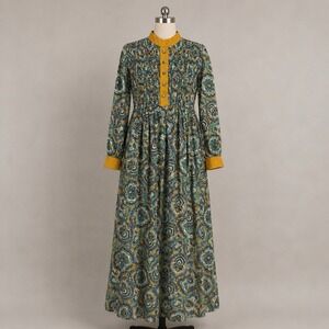 Vintage Bill Atkinson Glen Of Michigan Collector's Dress Prairie Maxi Paisley